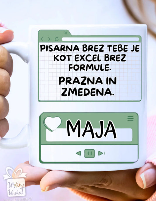 Keramična skodelica “PISARNA BREZ TEBE” - darilo za sodelavca