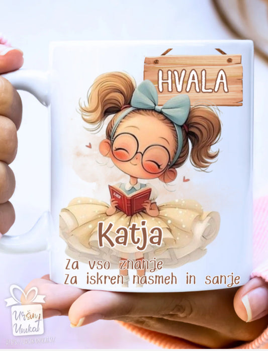 Keramična skodelica “HVALA” - darilo za učiteljico
