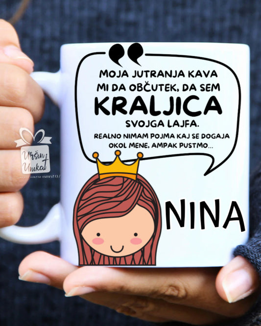 SKODELICA “Prva kava in kraljica": smešno darilo