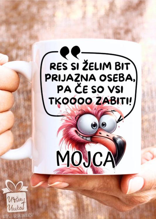 Keramična ali emajlirana skodelica "PRIJAZNA”