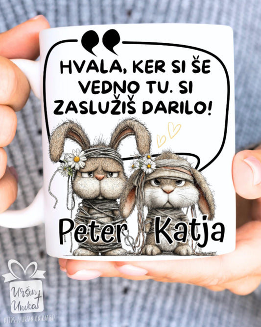 Skodelica/flaška ”Hvala, ker si še vedno tu” smešno darilo za Valentinovo