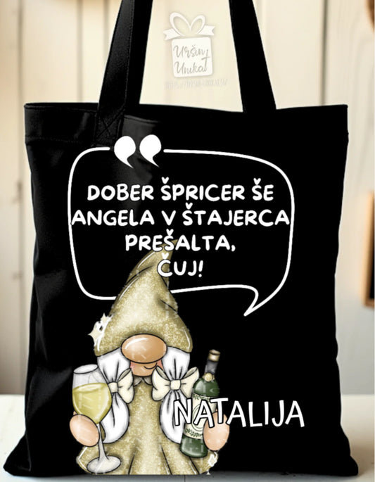 BOMBAŽNA VREČA - DOBER ŠPRICER - darilo za štajerca, “ČUJ”