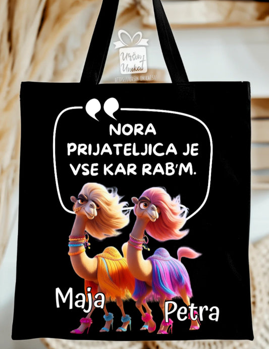 NAKUPOVALNA VREČA - Nora prijateljica - darilo za prijateljico