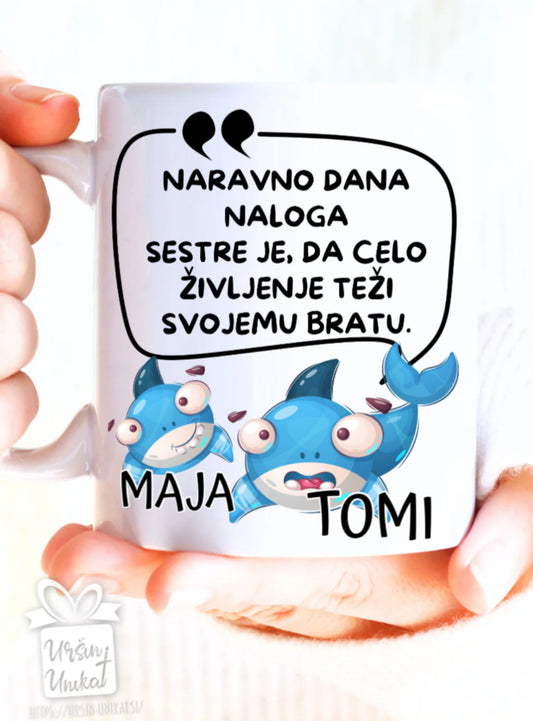 Skodelica "BRATU” - darilo za brata - modrosti