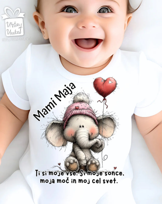 Otroški bodi “Ti si moj cel svet” personalizirano darilo za valentinovo