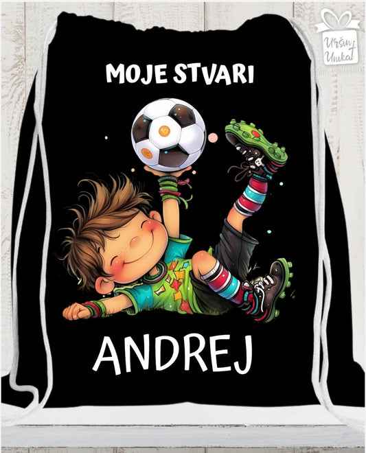 ČRNA VREČA - MOJE STVARI - DEČEK - NOGOMETAŠI (za šolo ali vrtec)