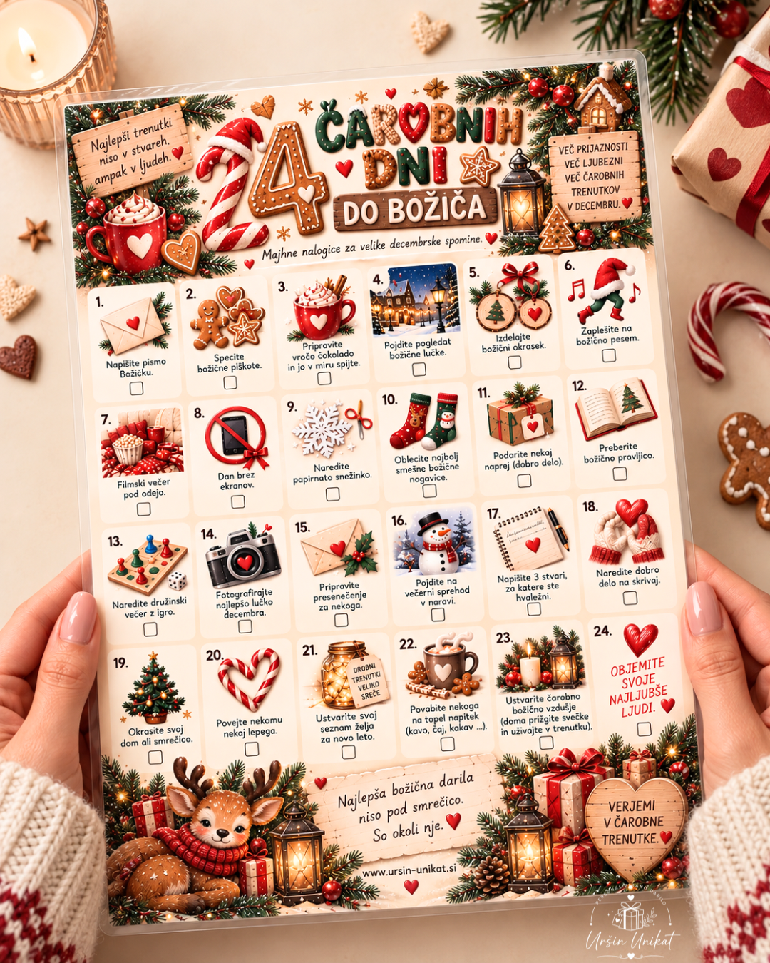 ADVENTNI KOLEDAR - 24 čarobnih dni do Božiča - PDF ali print