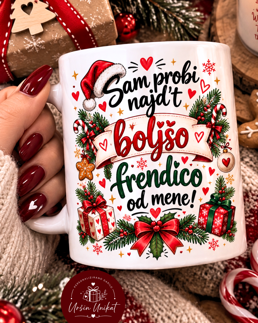 SKODELICA/FLAŠKA -  “Sam probi najd’t boljšo frendico od mene!” Božično darilo za prijateljico