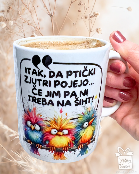 SKODELICA - PTIČKI in šiht - smešno darilo - za sodelavce
