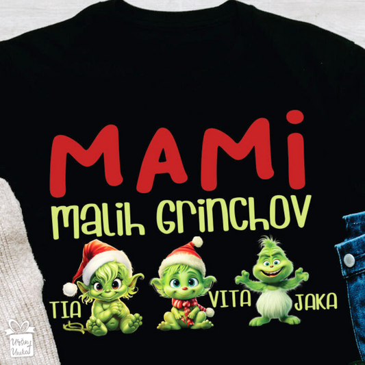 Bombažna majica - GRINCHI - naziv po želji - BOŽIČNO DARILO