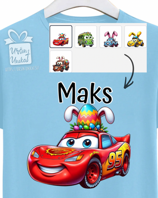 Otroška majica -  Velika noč - AVTOMOBILČKI