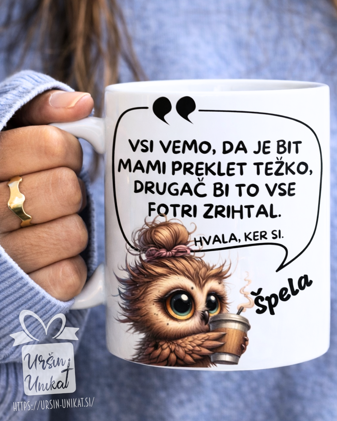 Skodelica "Mami je bit preklet težko" Darilo za materinski dan