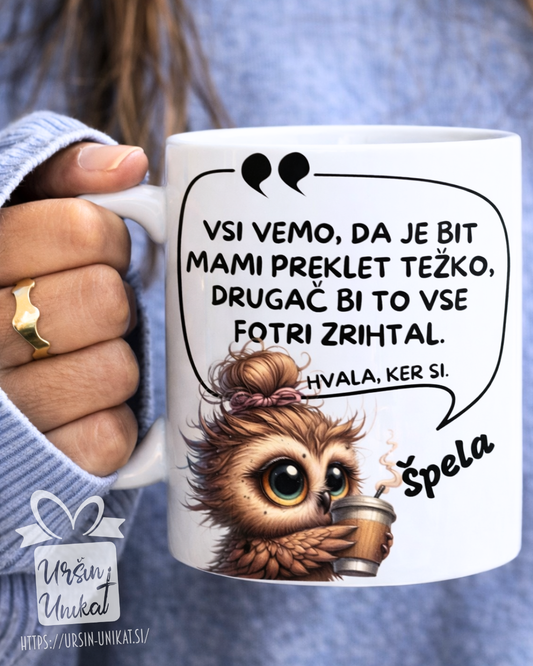 Skodelica "Mami je bit preklet težko" Darilo za materinski dan