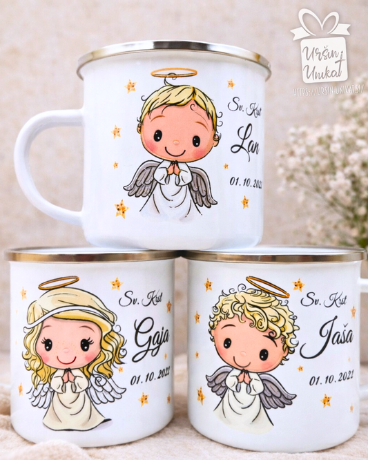 DARILO ZA SV. KRST: Emajlirana ali keramična skodelica