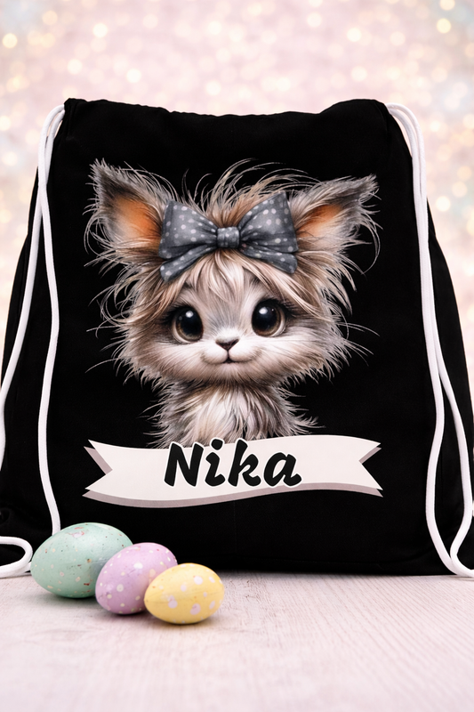 Nahrbtnik črni  - Zajček - za rezervna oblačila - velika noč