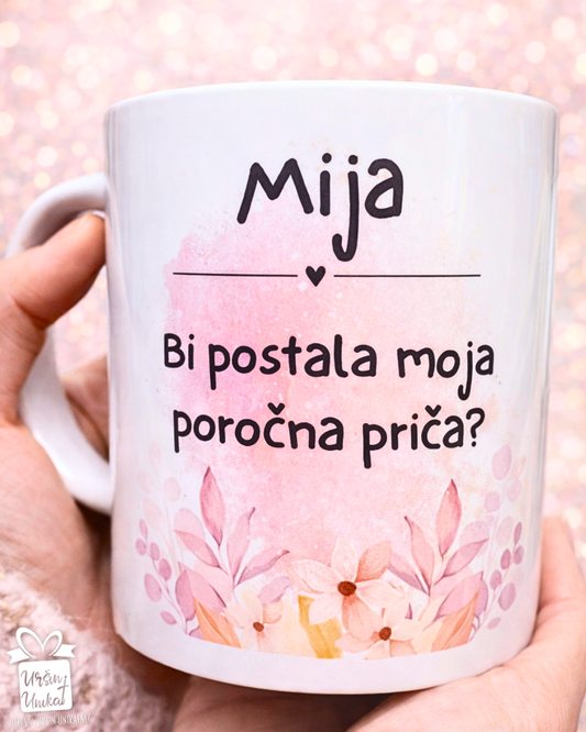 Emajlirana ali keramična skodelica “Bi postal/a moja poročna priča?”