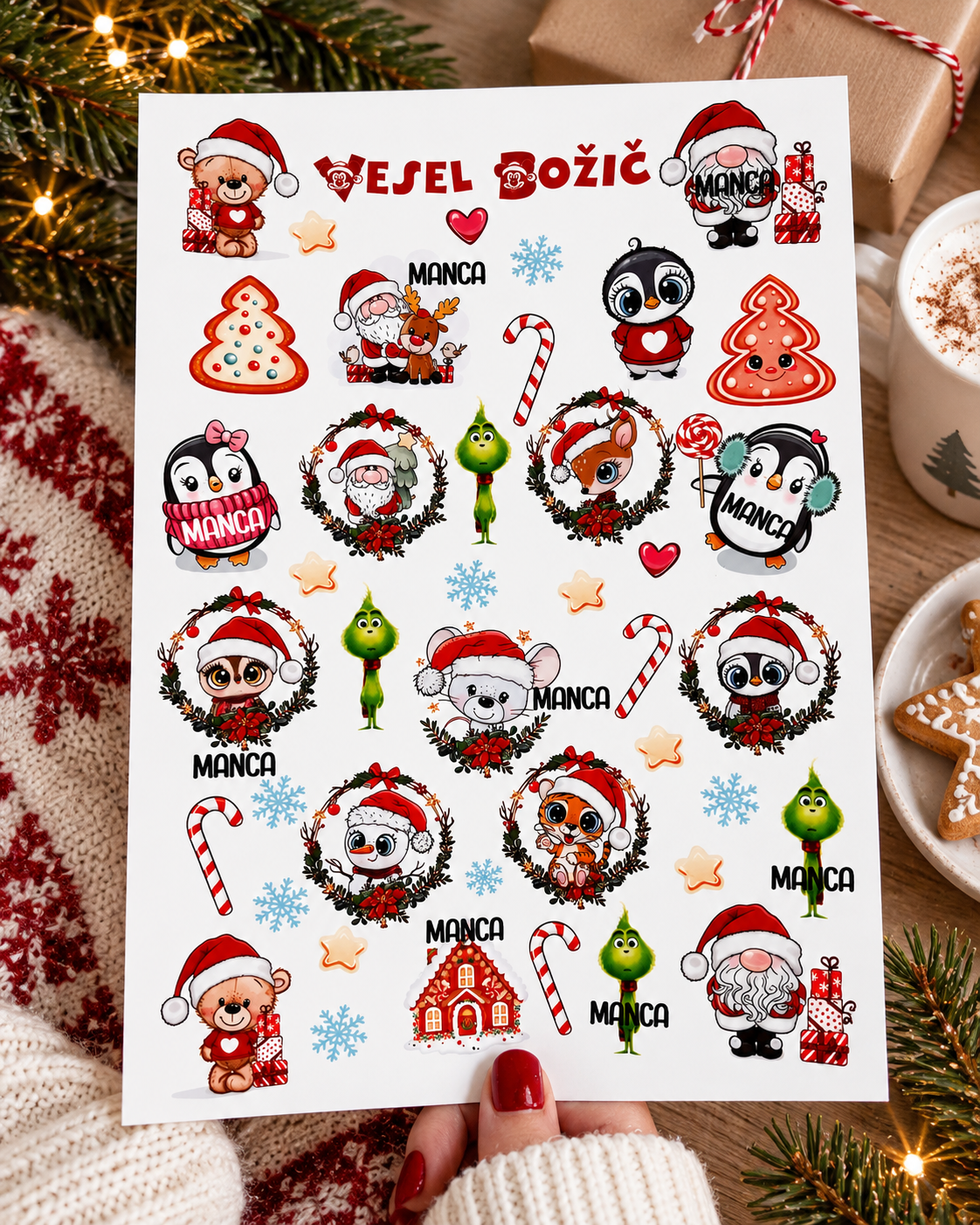 PERSONALIZIRAN KOMPLET začasnih tatujev - BOŽIČ