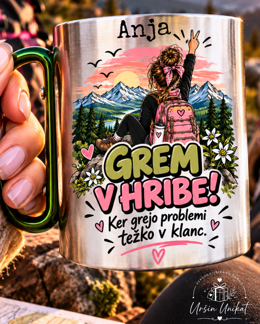 Lonček s karabinom - “Grem v hribe. Ker grejo problemi težko v klanc.”