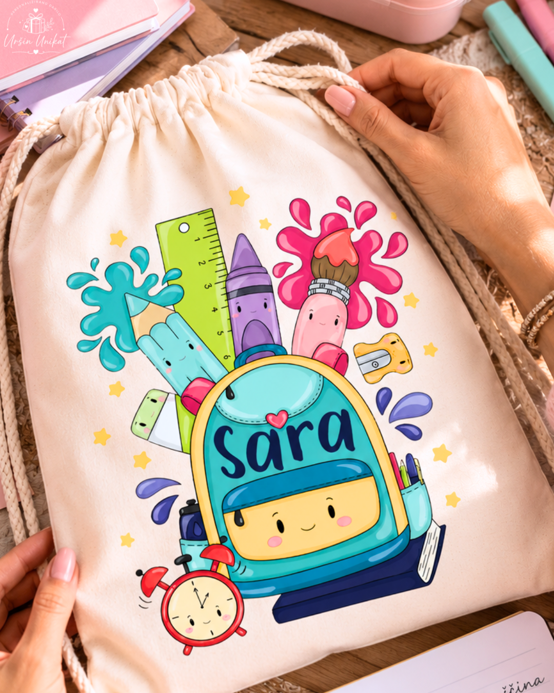 Personalizirana vrečka za vrtec in šolo – Mali šolar - bestselling