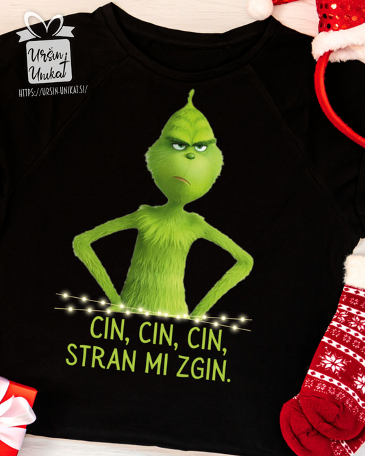 Bombažna majica "GRINCH” - božična majica CIN, CIN, CIN