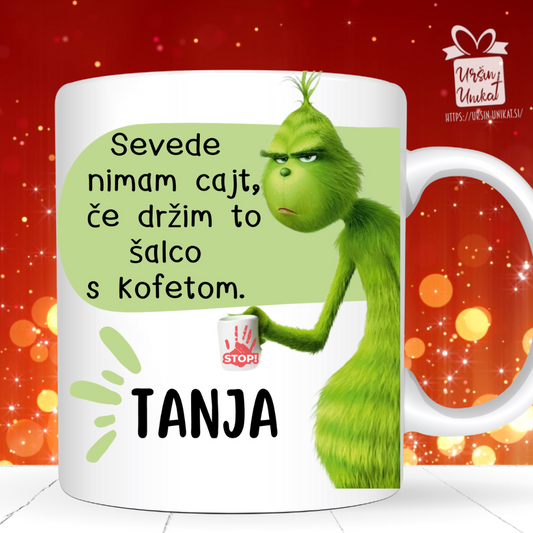 Keramična ali emajlirana skodelica "GRINCH” - sevede nimam cajt