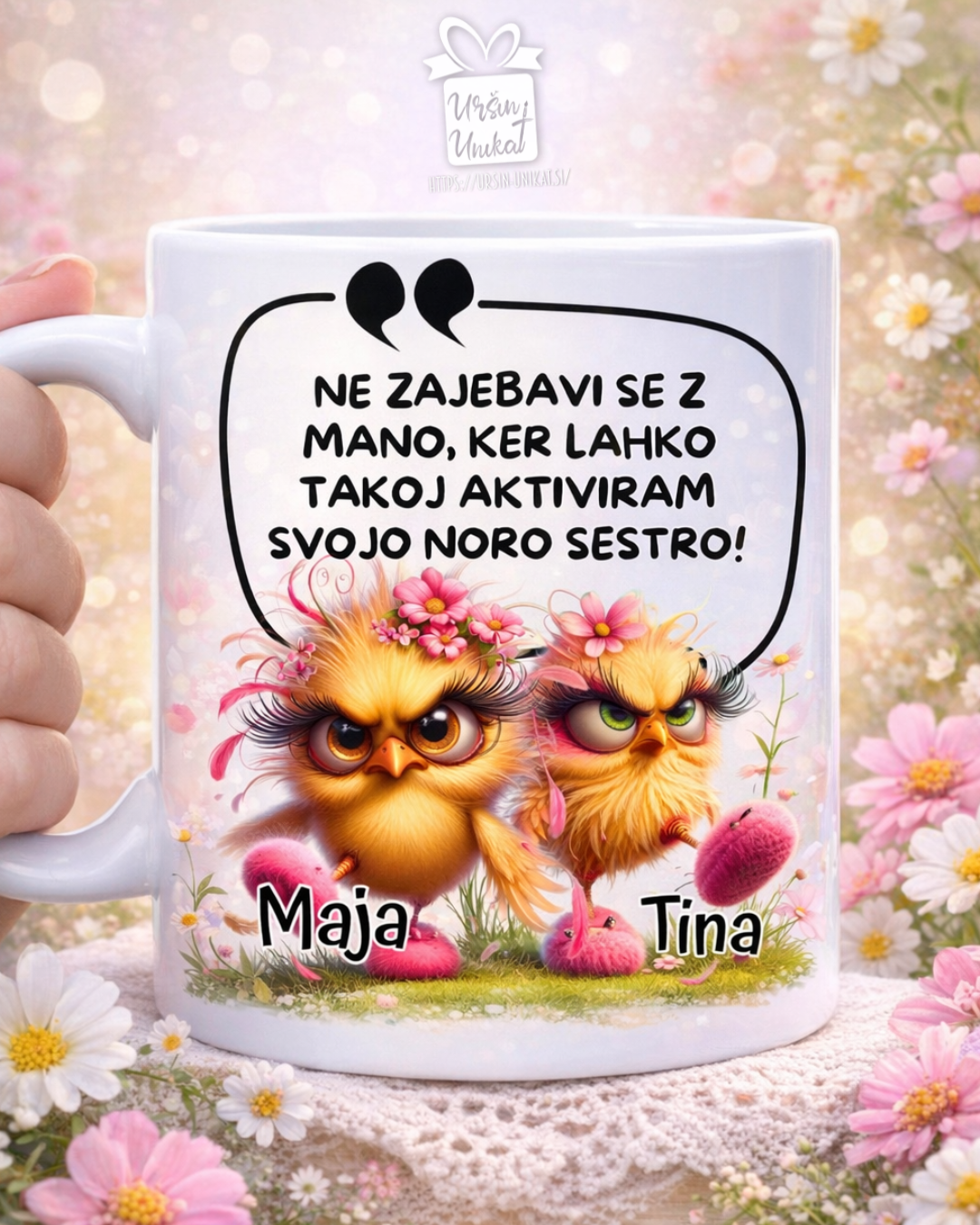Skodelica/flaška “MOJA NORA SESTRA” - smešno darilo