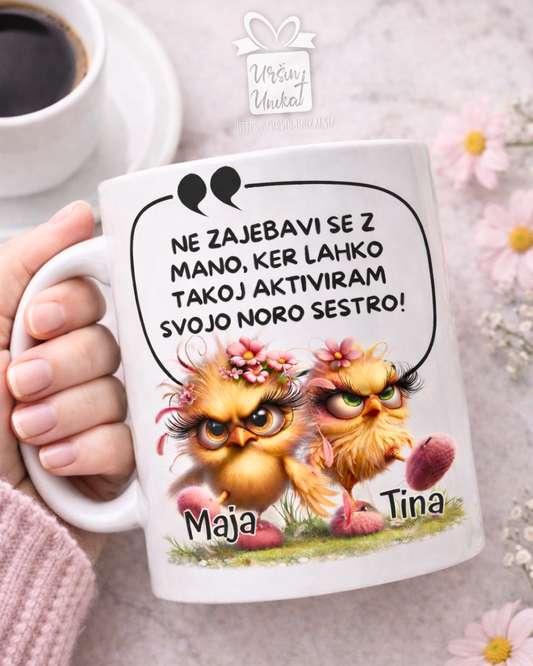 Skodelica/flaška “MOJA NORA SESTRA” - smešno darilo