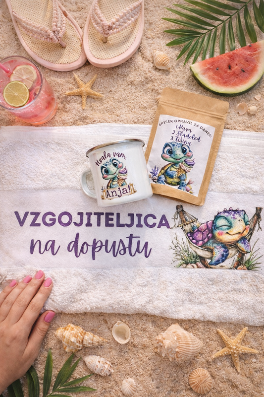 Darilni komplet - VZGOJITELJICA ali UČITELJICA na dopustu -  v darilnem pakiranju