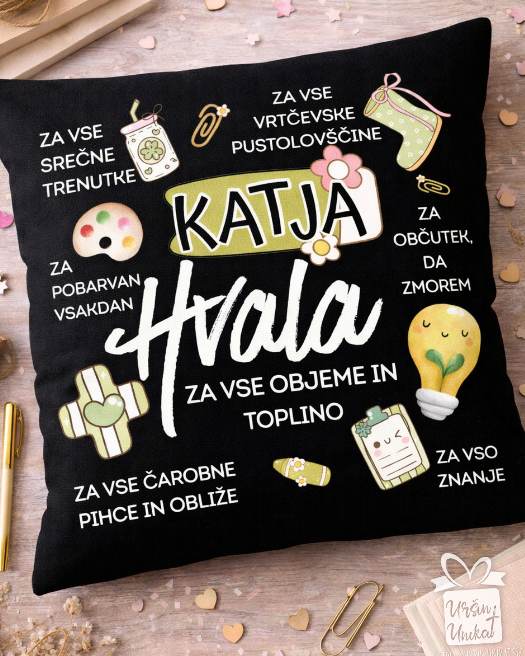ČRNA BLAZINA - Darilo za vzgojiteljico - Hvala za …