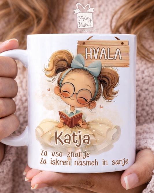 Keramična skodelica “HVALA” - darilo za učiteljico