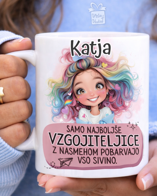 Keramična ali emajlirana skodelica "DARILO ZA VZGOJITELJICO" - NASMEH