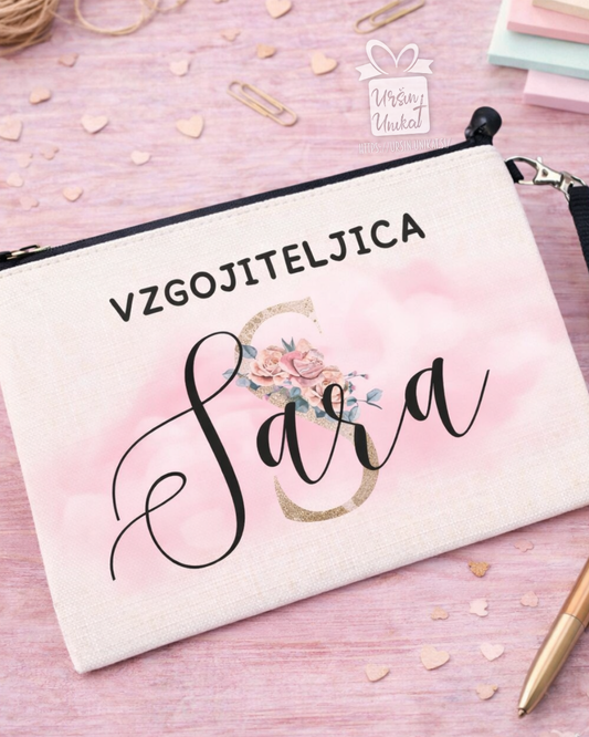 Lanena peresnica ali toaletka IME - darilo za vzgojiteljico ali učiteljico