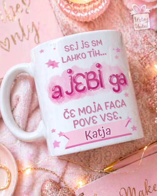 SKODELICA ali JEKLENA STEKLENIČKA OZ FLAŠKA - “A je*i ga” - modrost - smešno darilo