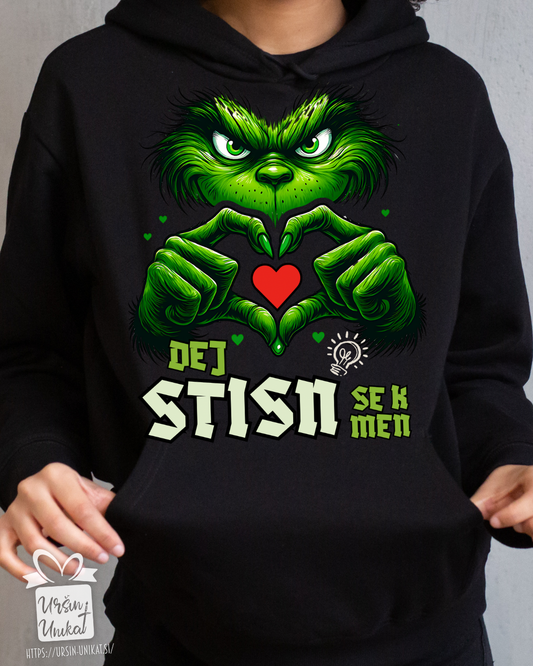 GRINCH HOODIE - Dej stisn se k men - PULOVER  - Božično darilo