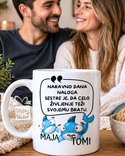Skodelica "BRATU” - darilo za brata - modrosti