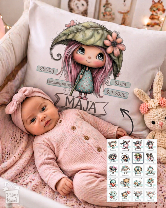 BLAZINA ali NINICA - “Podatki o rojstvu - pravljične živalice - darilo ob rojstvu otroka