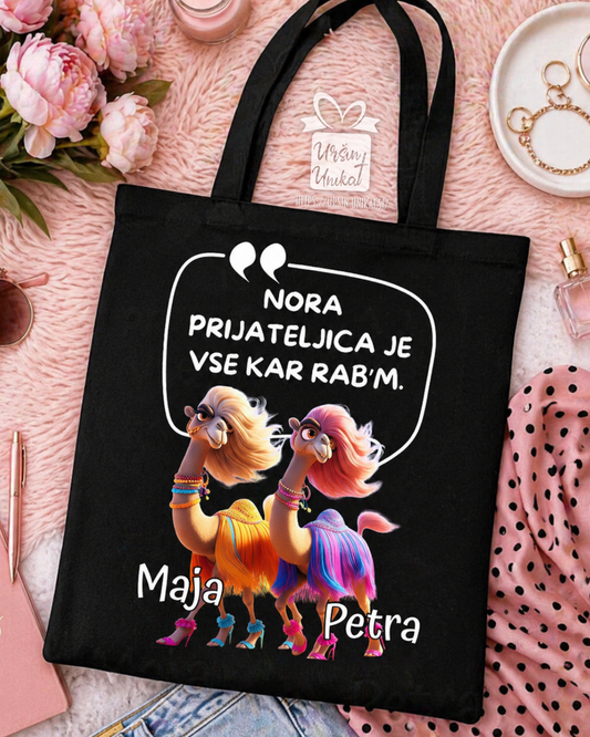 NAKUPOVALNA VREČA - Nora prijateljica - darilo za prijateljico