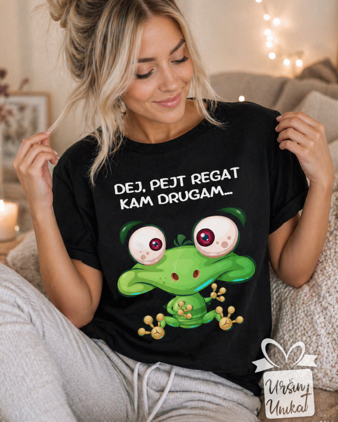 Bombažna majica "Žaba - Dej pejt regat kam drugam” Smešno darilo