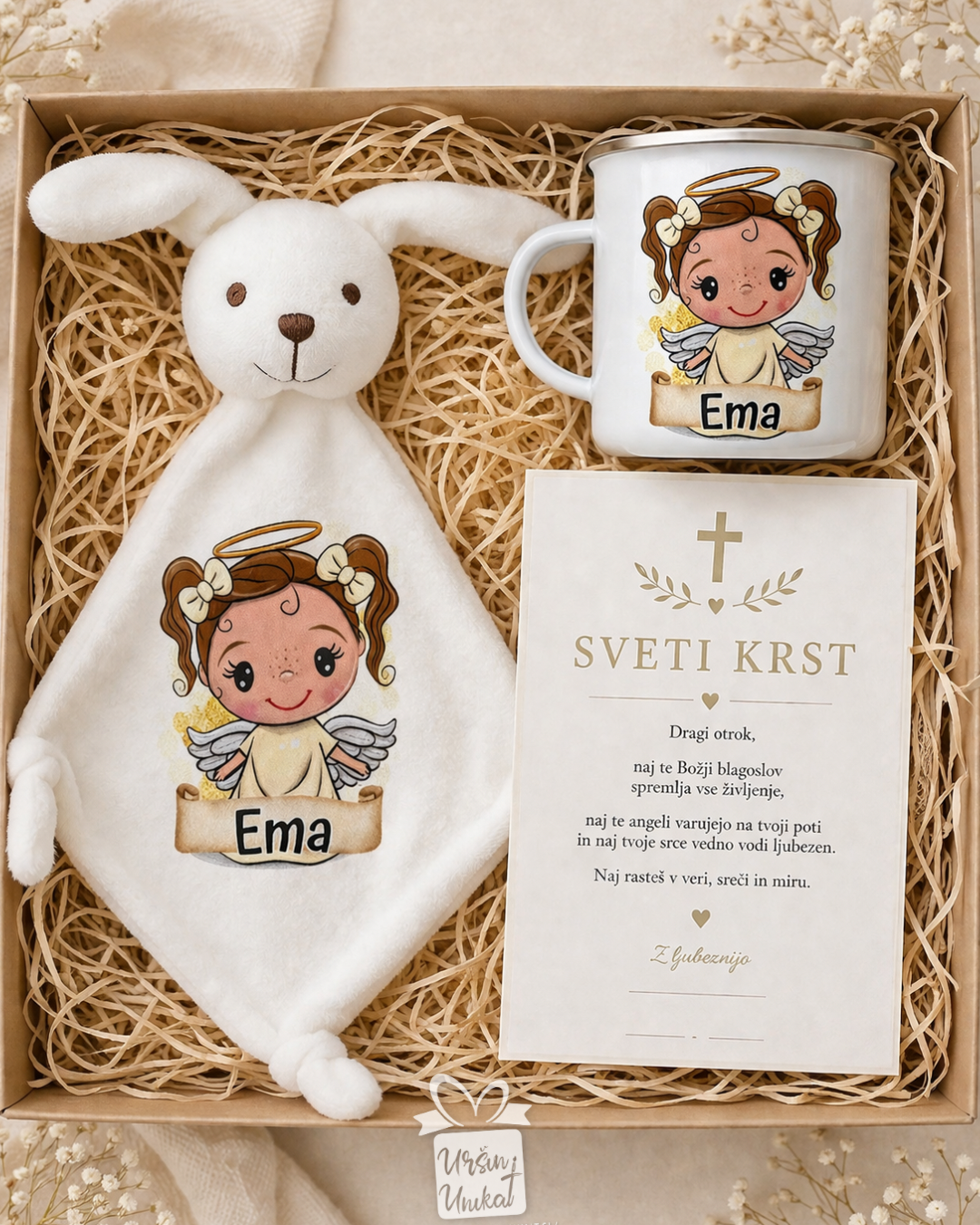 Darilni komplet - darilo za SVETI KRST - personalizirano darilo