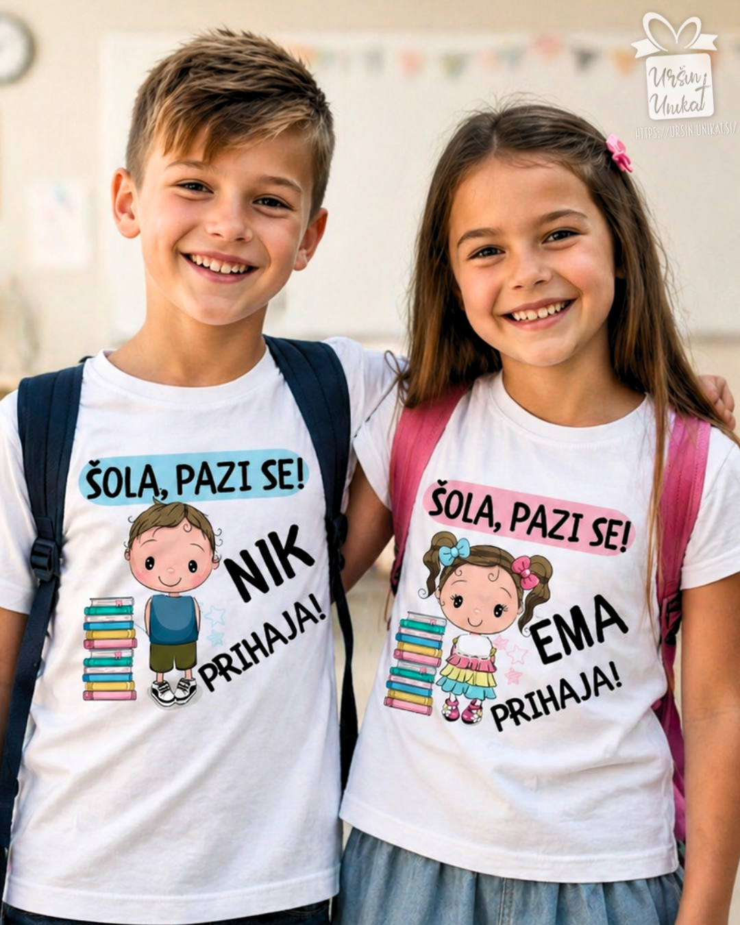 Otroška MAJICA za 1. razred - dečki in deklice - personaliziraj po svoje
