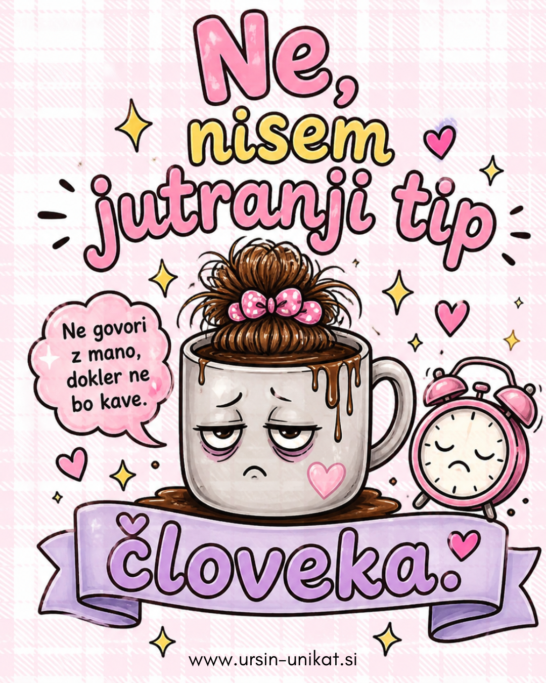 Bela Ženska majica ali bel hoodie “Nisem jutranji tip” - smešno darilo - modrosti