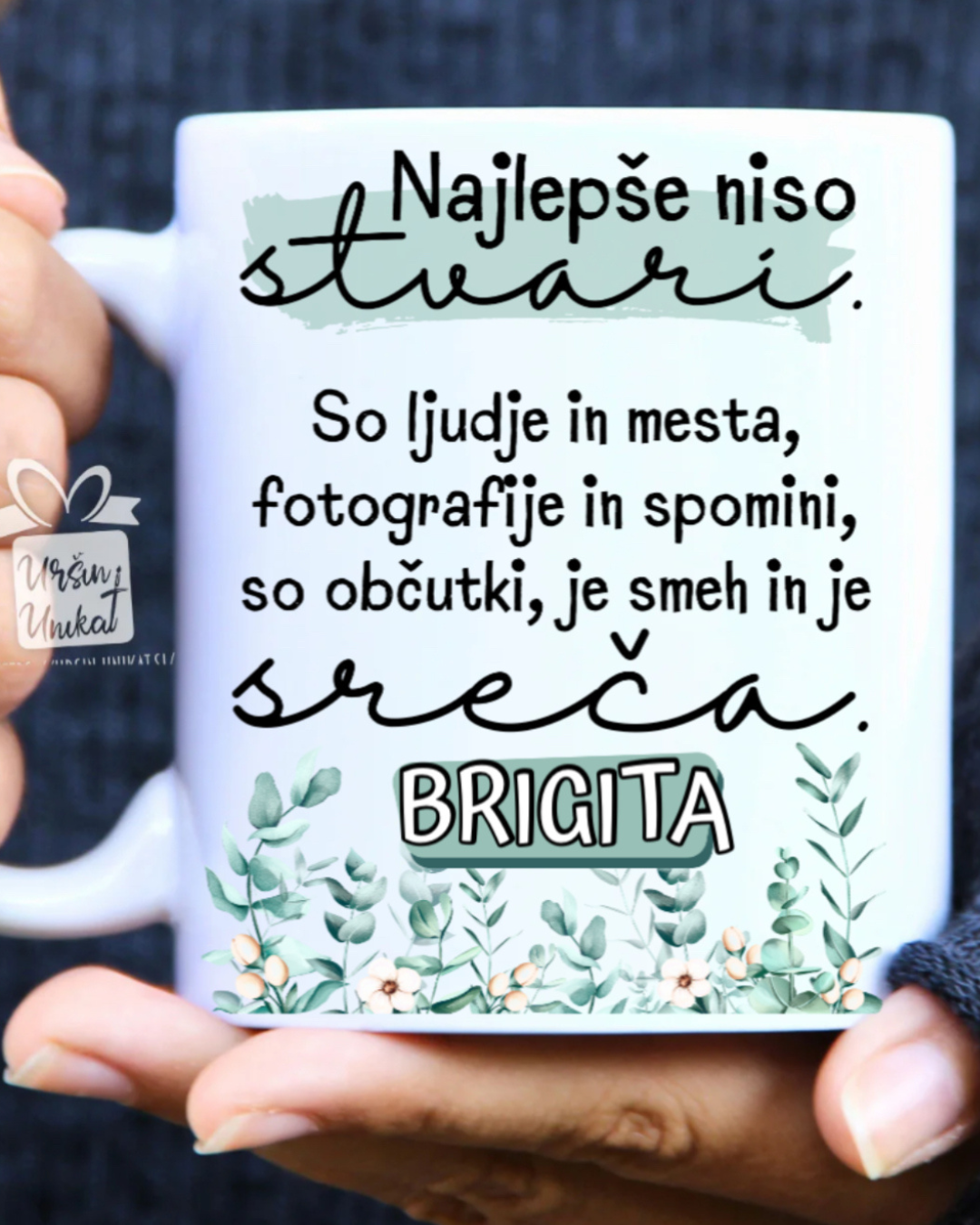 SKODELICA ali steklenička - “Najlepše niso stvari” - lepo personalizirano darilo