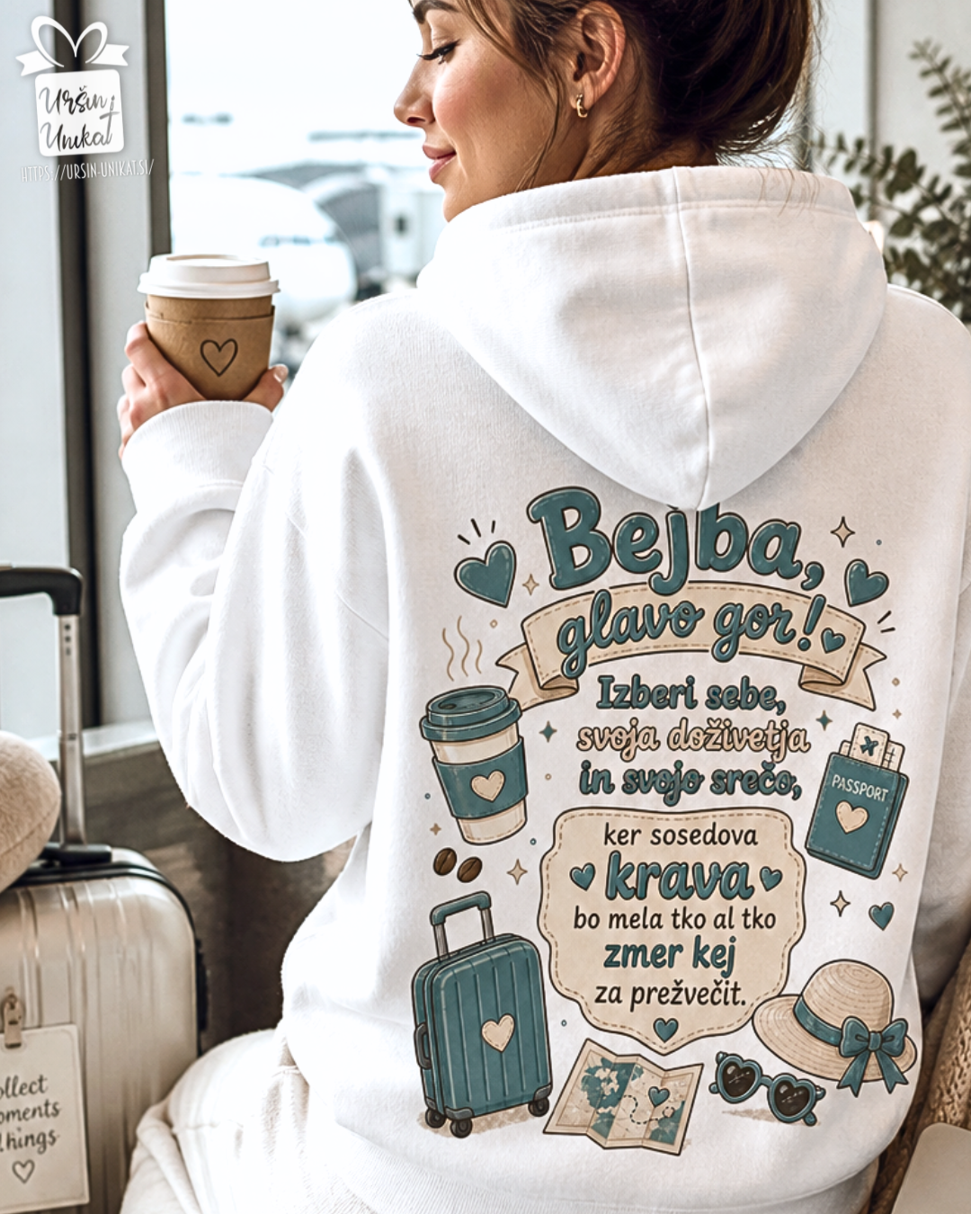 Majica ali hoodie - Bejba, glavo gor! Sosedova krava - smešno darilo - darilo za prijateljico