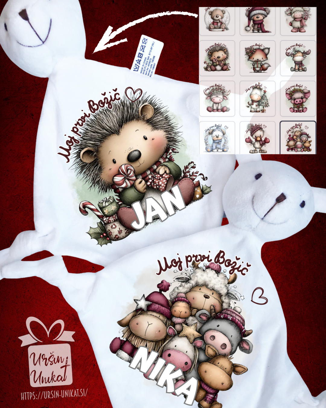 NINICA - “Moj prvi Božič” več otroških Božičnih motivov - Božične živalice