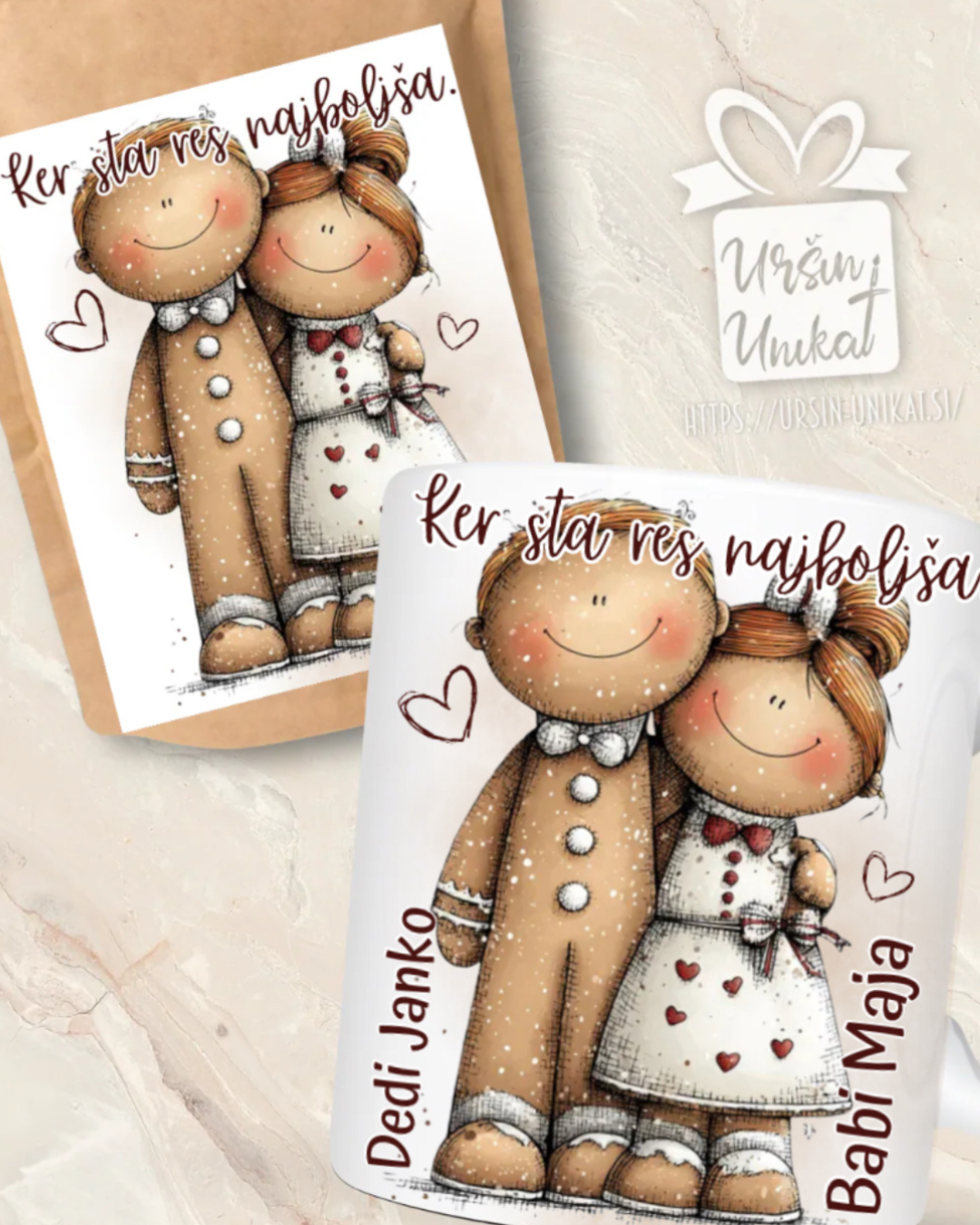 Darilni komplet: “Ker sta res najboljša” - Božično darilo (kava + skodelica)