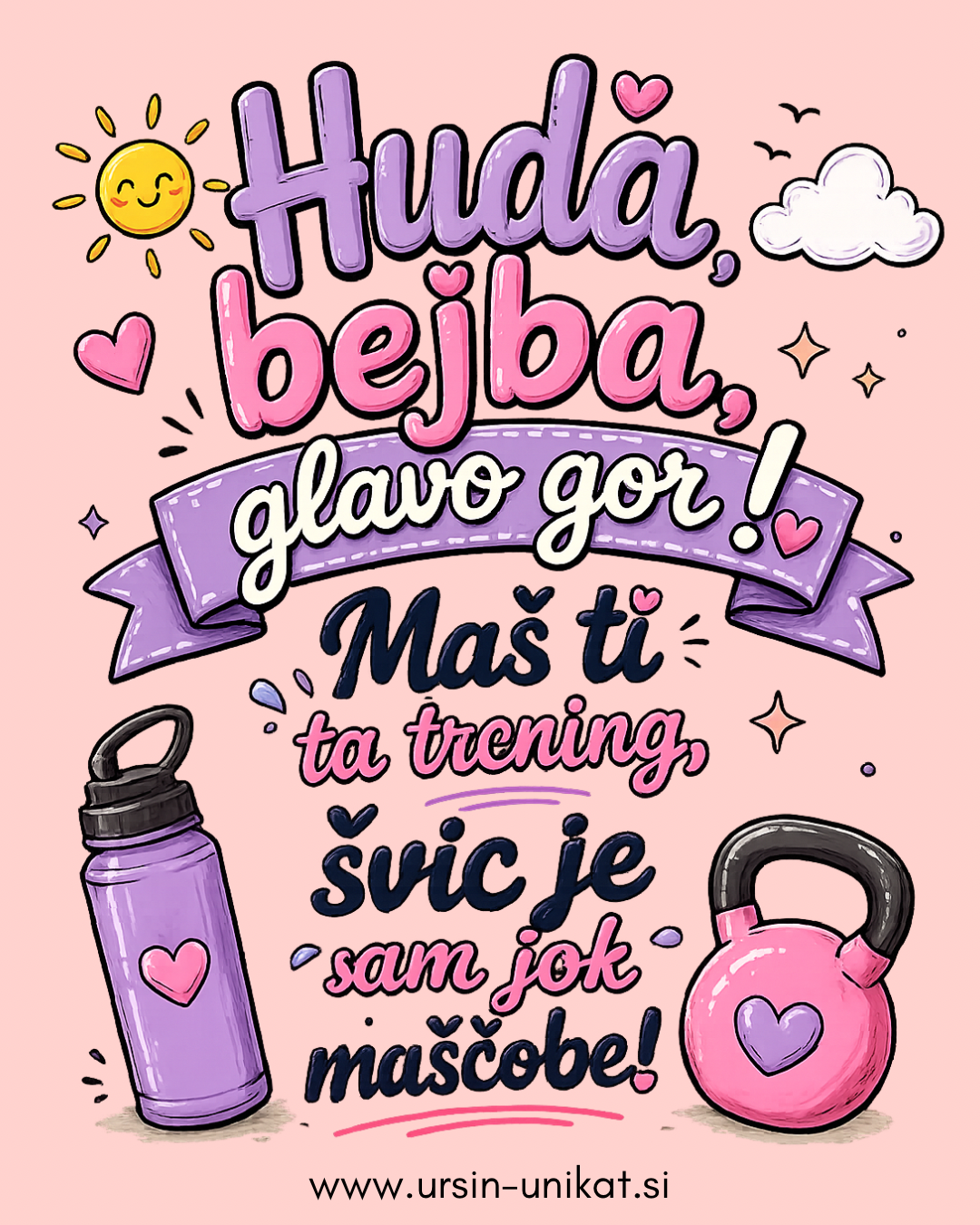 Bela Majica ali bel hoodie - “Huda bejba, glavo gor!” - fitness