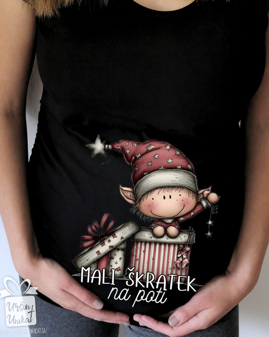 NOSEČNIŠKA MAJICA "Mali škratek na poti” - ODPRODAJA - Božično darilo