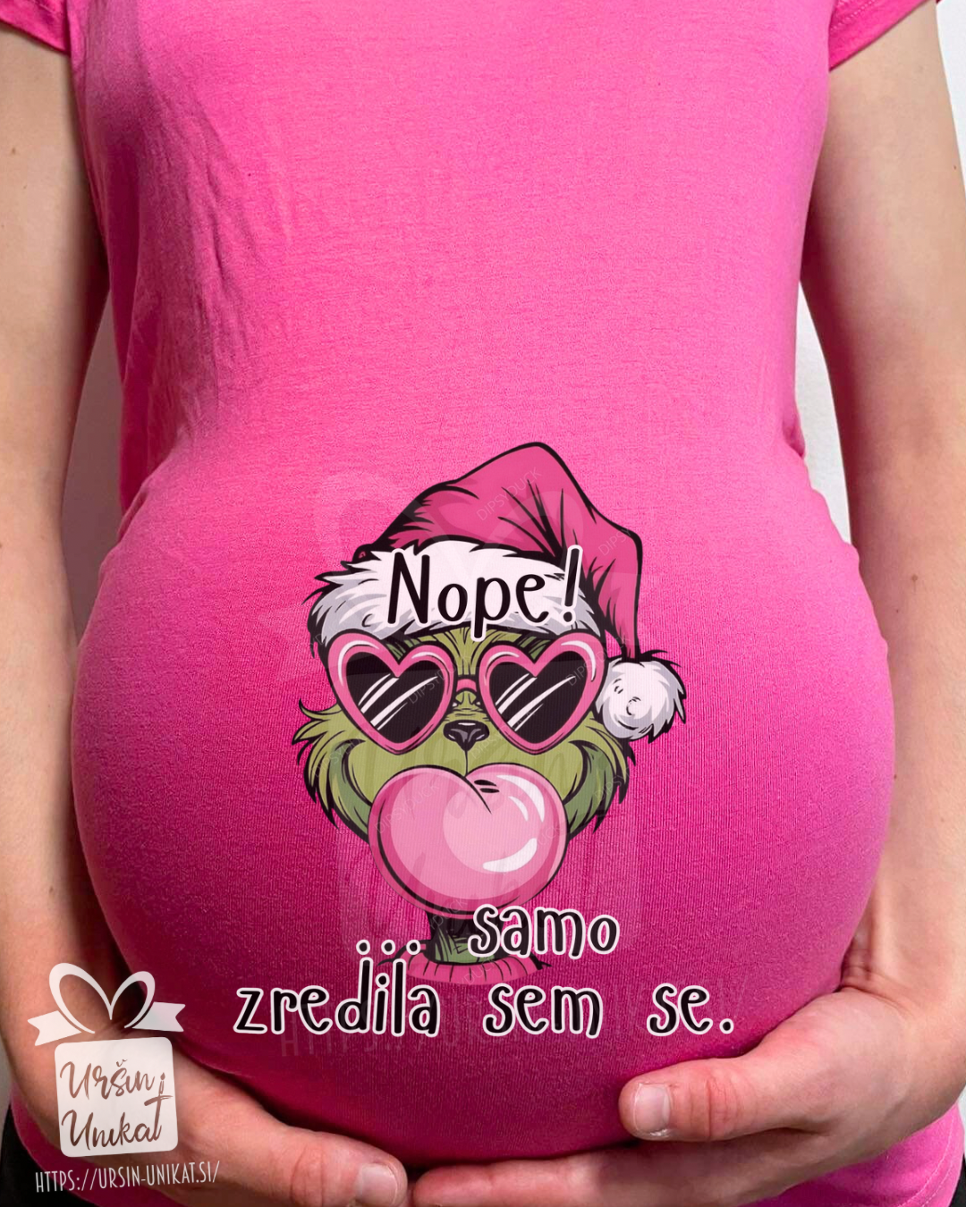NOSEČNIŠKA MAJICA "Nope, samo zredila sem se” Grinch - Božično darilo