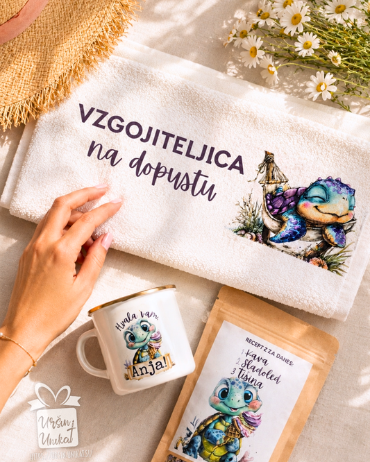 Darilni komplet - VZGOJITELJICA ali UČITELJICA na dopustu -  v darilnem pakiranju