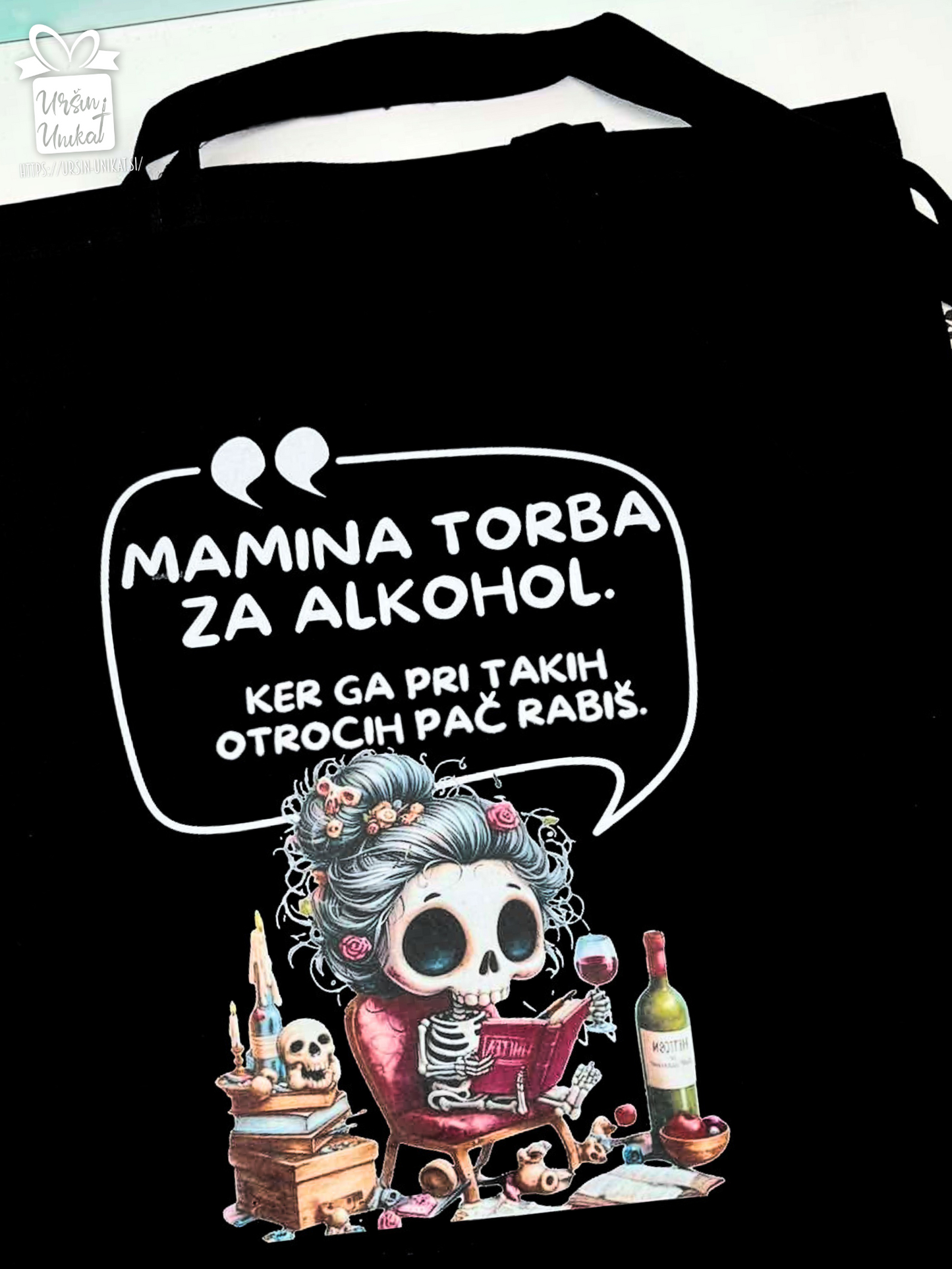 BOMBAŽNA VREČA - Smešno darilo za materinski dan - alkohol